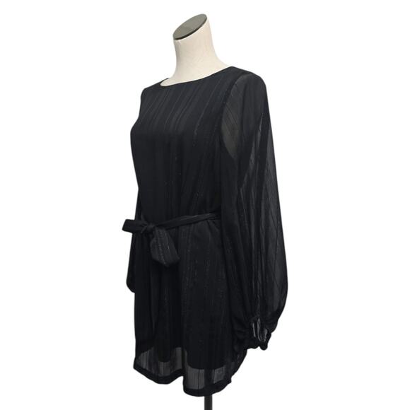 Yumi Kim Bellflower Dress in Starlight‎ Stripe Size Small Black Belted Party - Picture 7 of 11